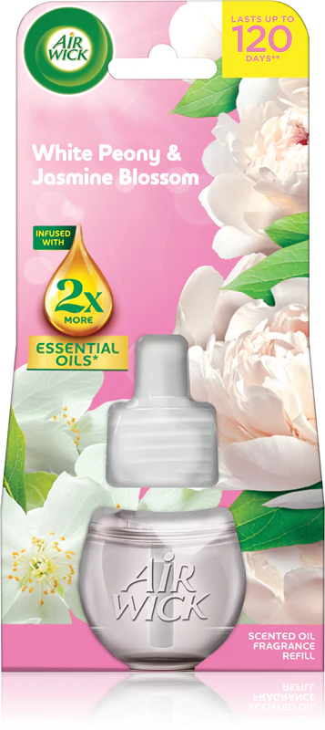 Náhradná náplň do elektrického difuzéra Air Wick Essential Oils White Peony & Jasmine Blossom
