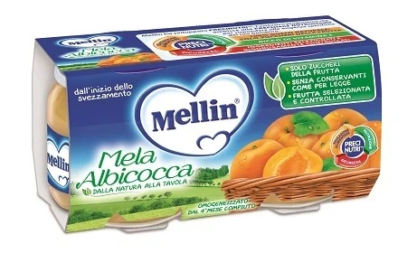 MELLIN Mellin gehomogeniseerde appel-abrikoos babyvoeding 2x100g