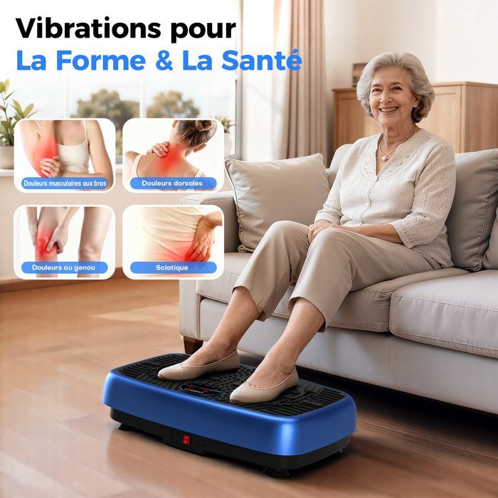 Plateforme Vibrante 2026 Neu 3D Plateforme 120 Vitesses avec Télécommande et écran LED - Massage - Bluetooth Intégré - 200kg Max