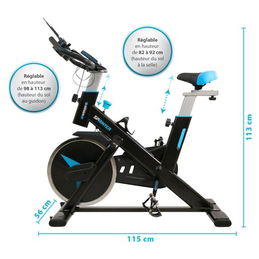 Sprinter spinningfiets met 13 kg vliegwiel, handmatige magnetische weerstand, cardiotraining