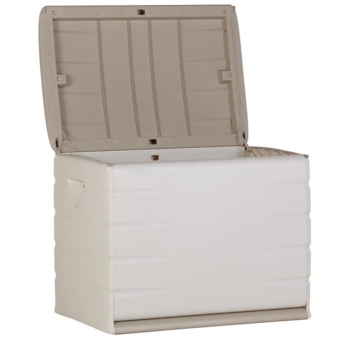 PLASTIKEN Lockable Storage Box with Wheels - 190 L - Functional and Stylish - Beige