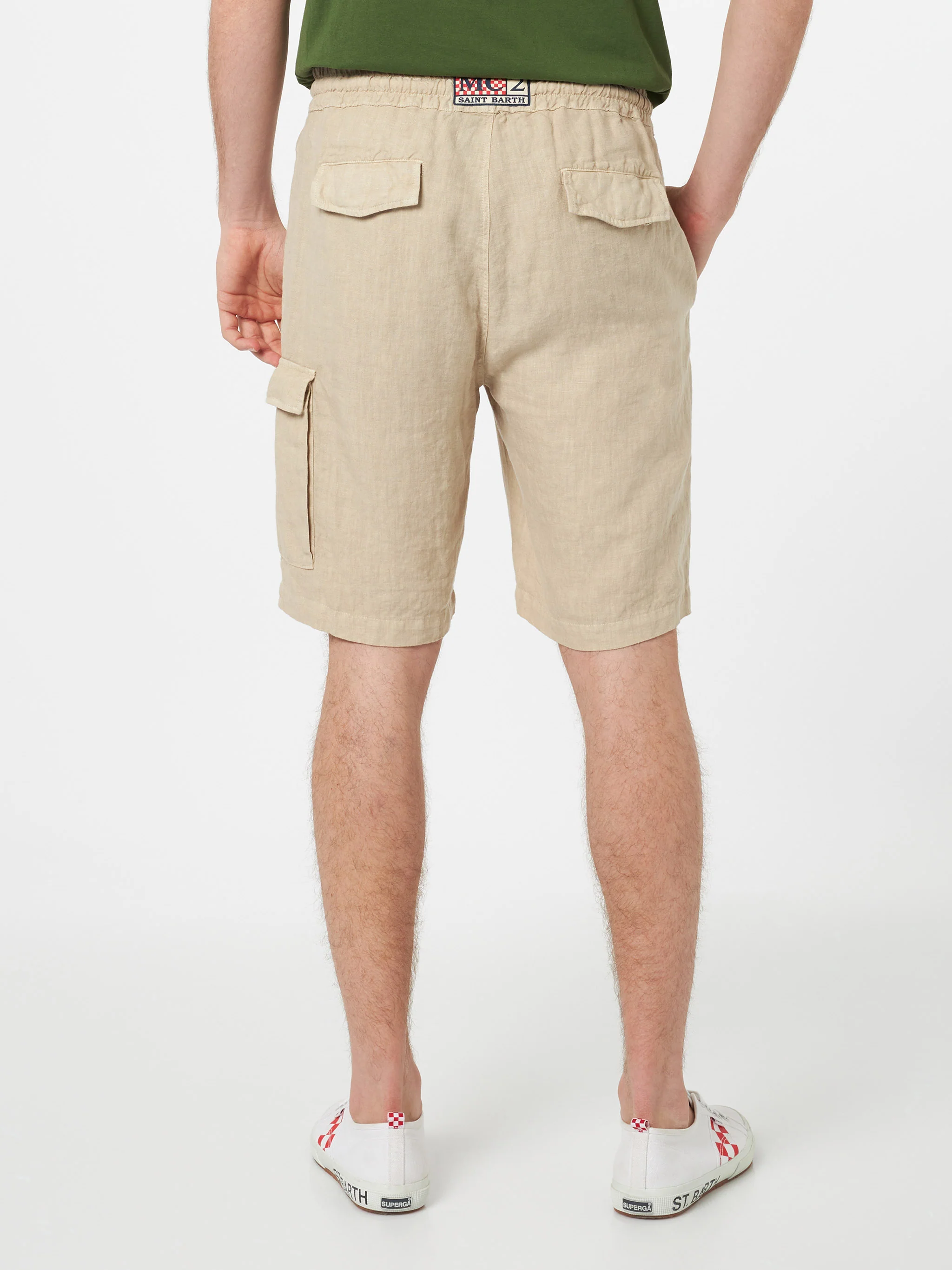 Marseille beige linnen Bermuda shorts voor heren