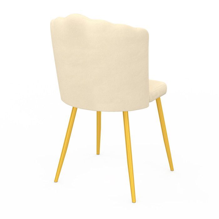 IDMARKET Set of 2 ADELLA dining chairs in beige velvet