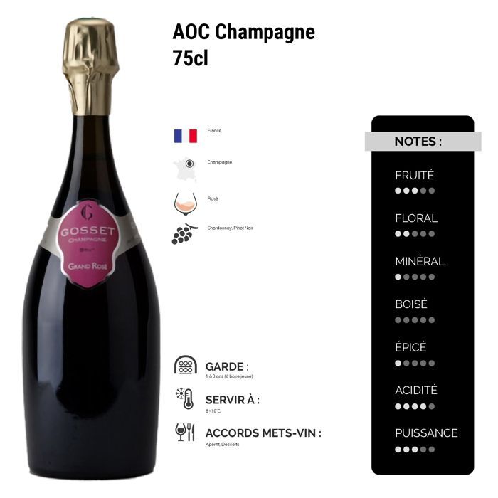 Champagne Gosset Champagne Grand Rosé Brut (3x75cl)