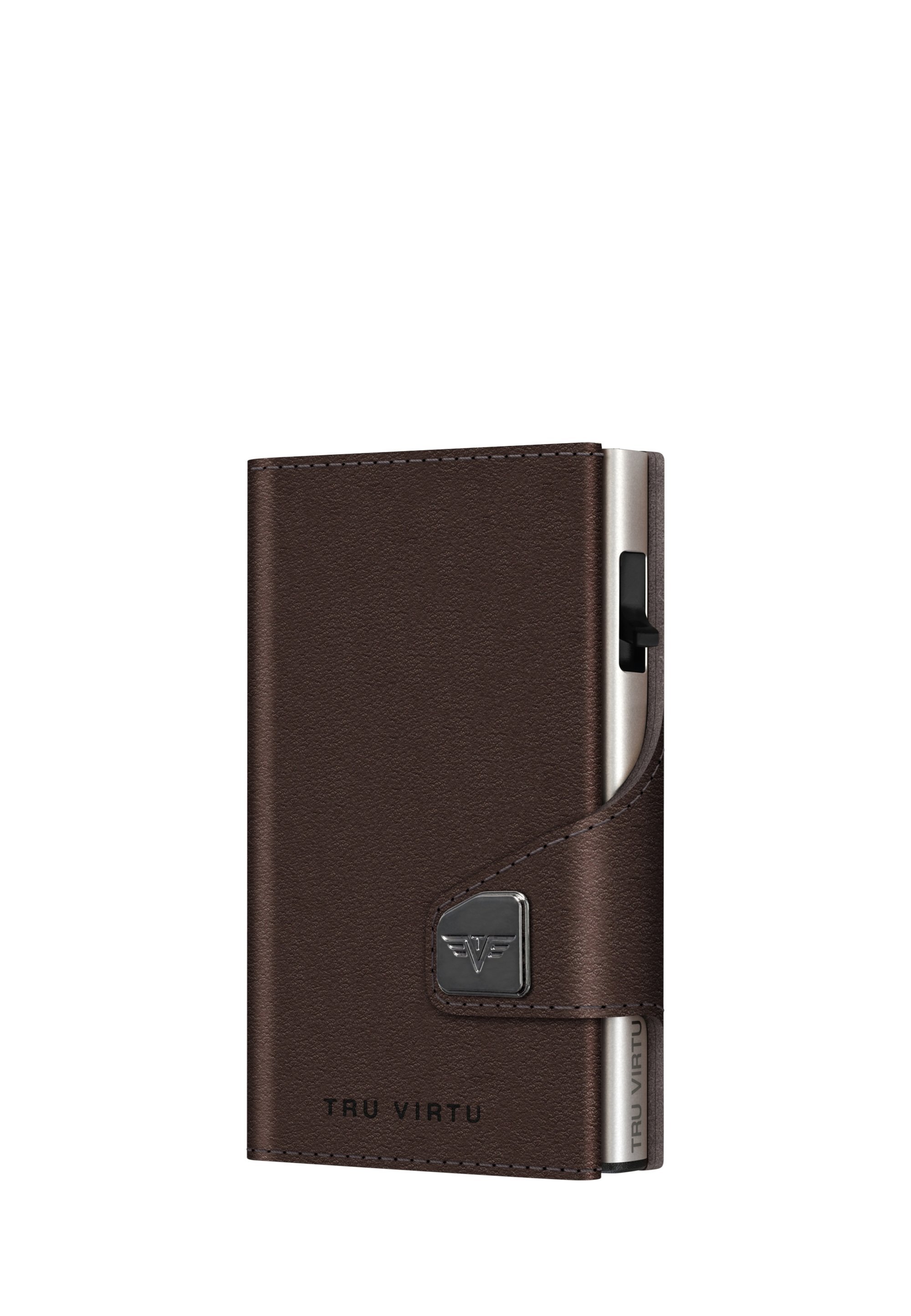 Portafoglio Tru Virtu Click & Slide Classic - nappa marrone argento