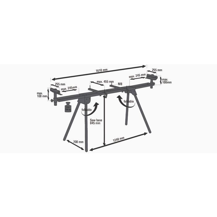 Soporte fijo Einhell MSS 1610 para sierras ingletadoras (carga máxima: 100 kg)