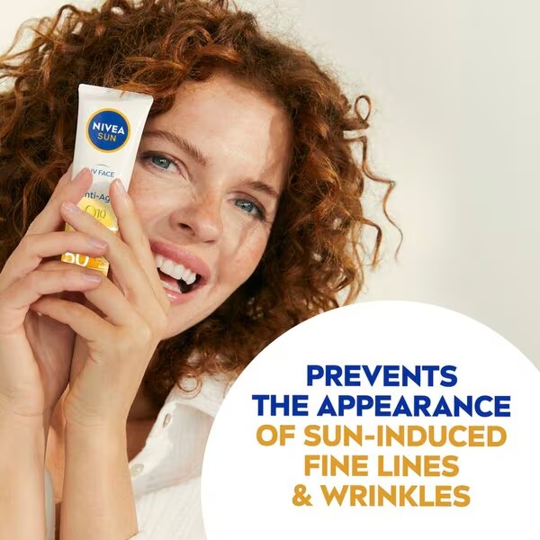 NIVEA Sun UV krema za sunčanje za lice protiv starenja s koenzimom Q10 SPF50<br>50ml