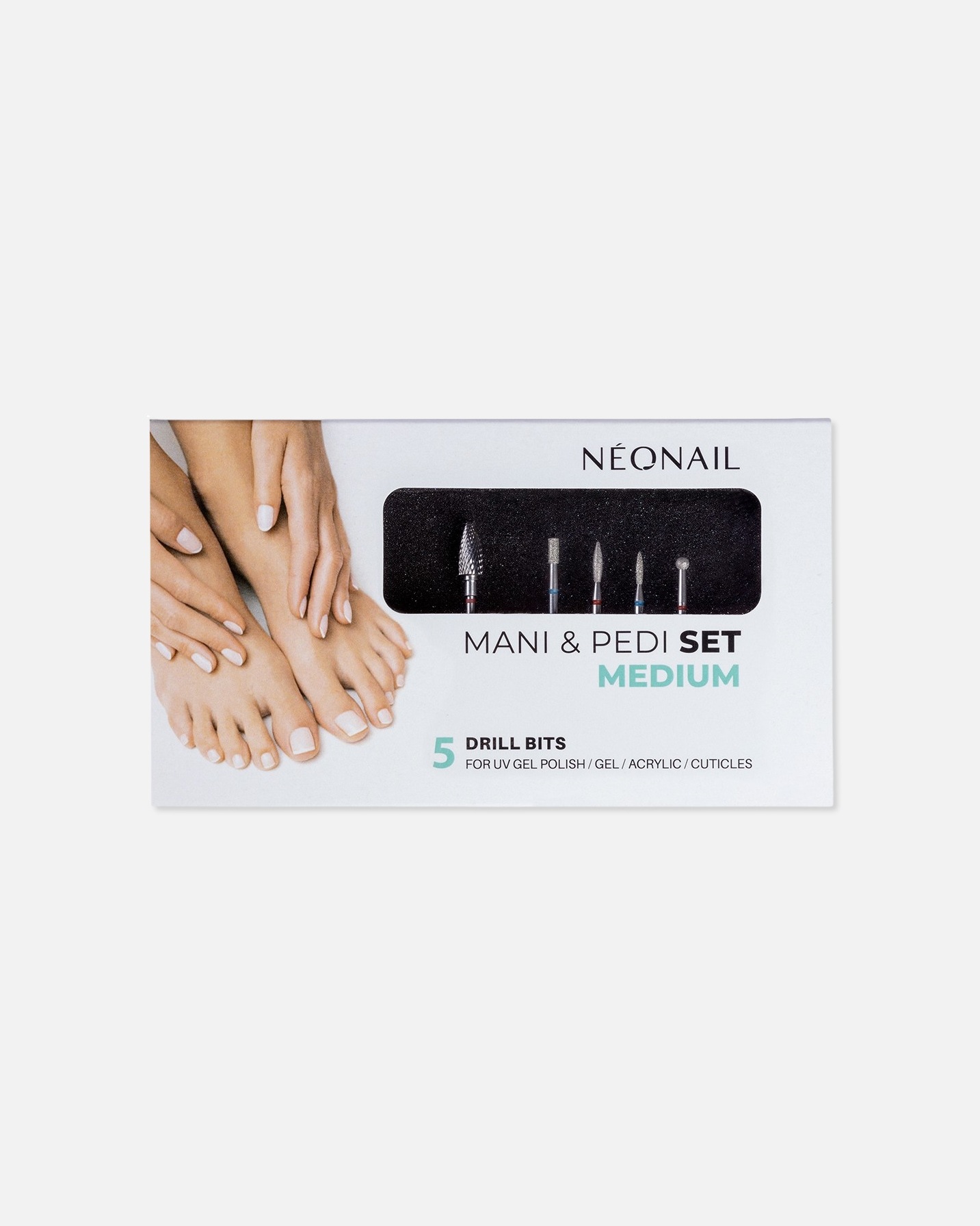 NEONAIL set za njegu noktiju Mani & Pedi 5 set bušilica – srednji –