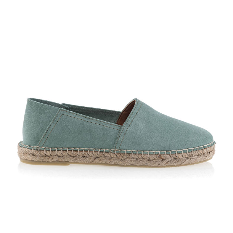 Dámske zelené espadrilky s lanovou podrážkou