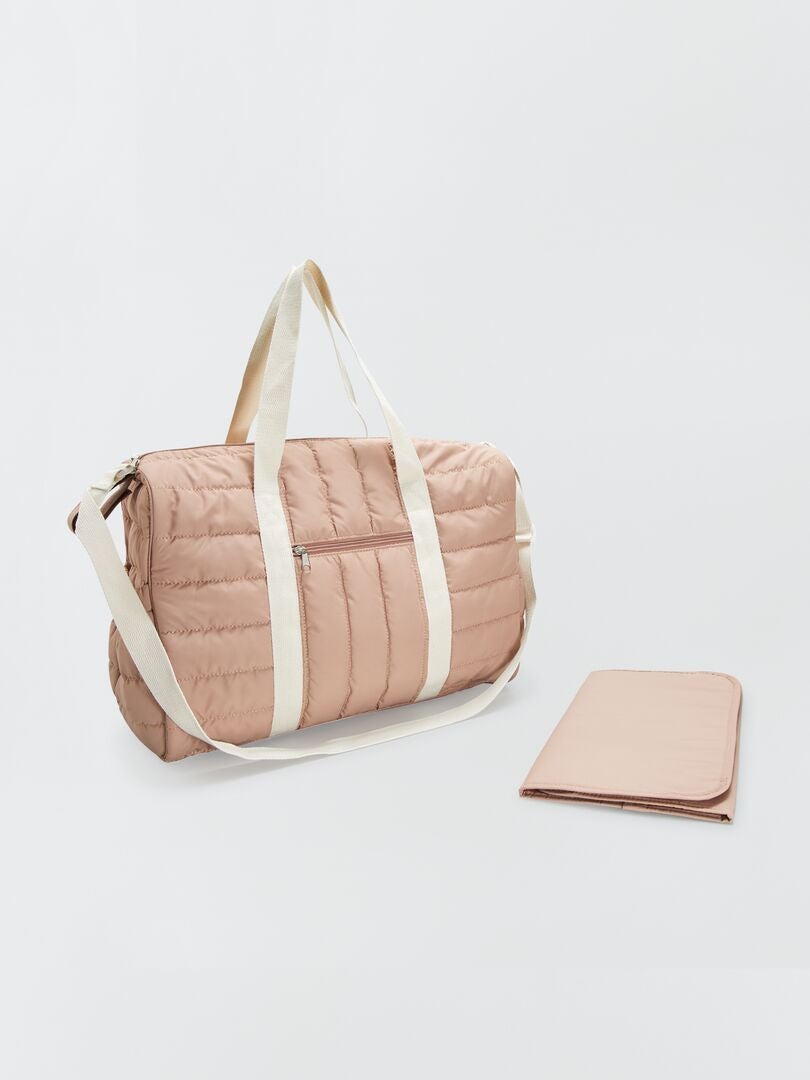 Bolsa para fraldas com tapete - BEGE