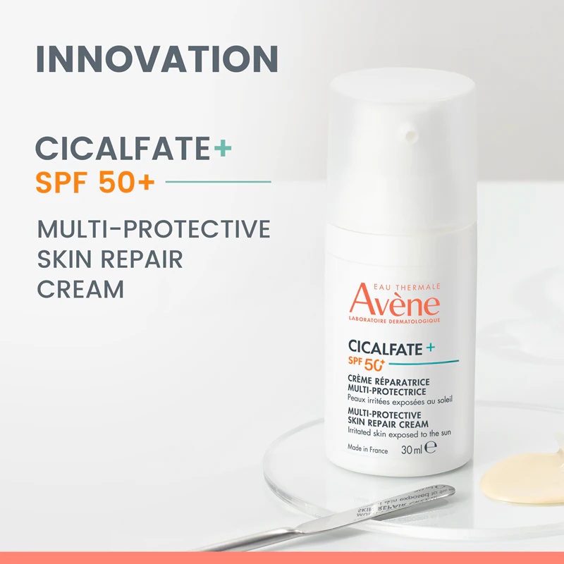 „Avène Cicalfate+ Multi-Protection Skin Repair Cream“ – regeneruojantis ir apsauginis kremas sudirgintai odai.