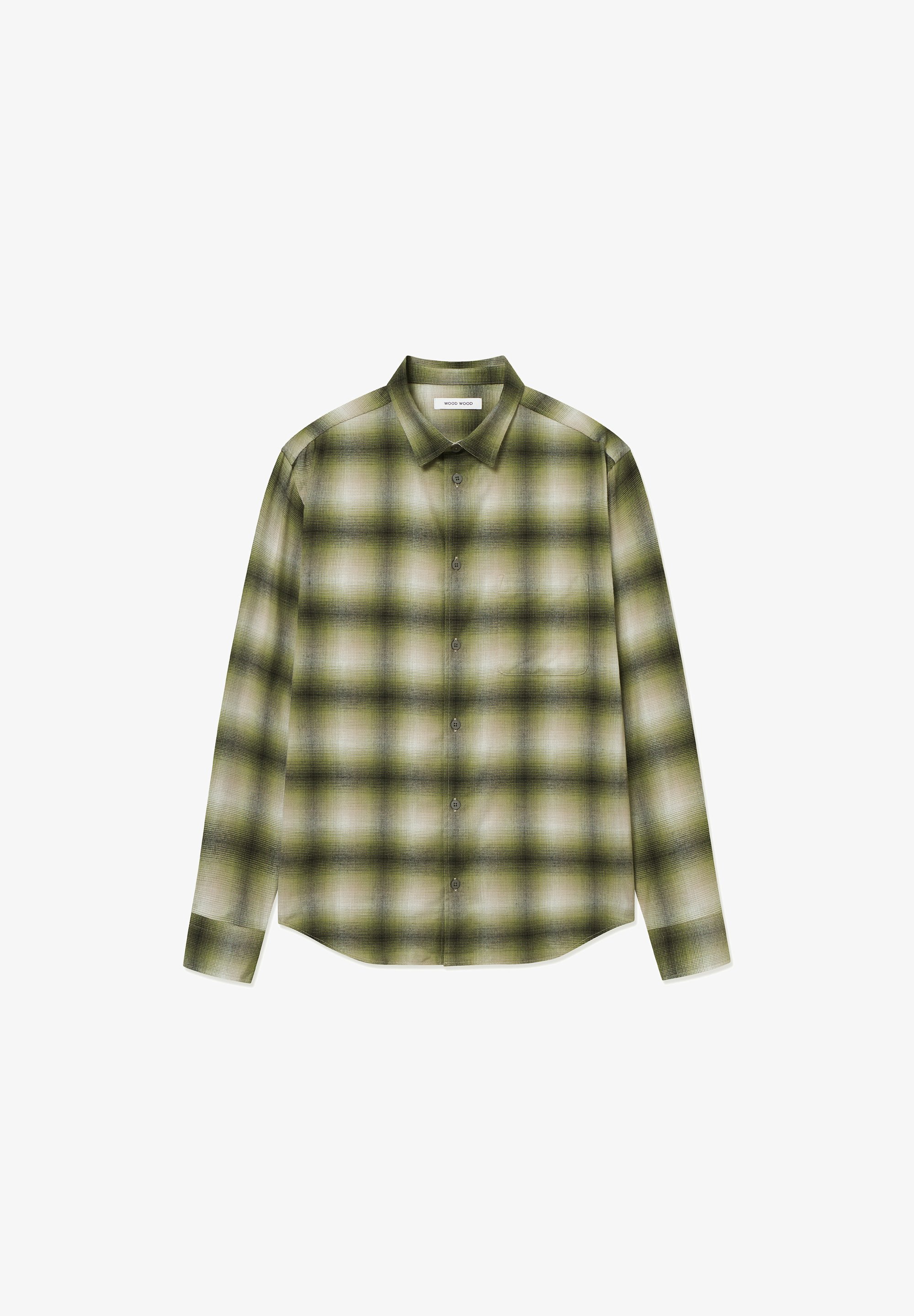Chemise WOOD WOOD - motif à carreaux lichen foncé