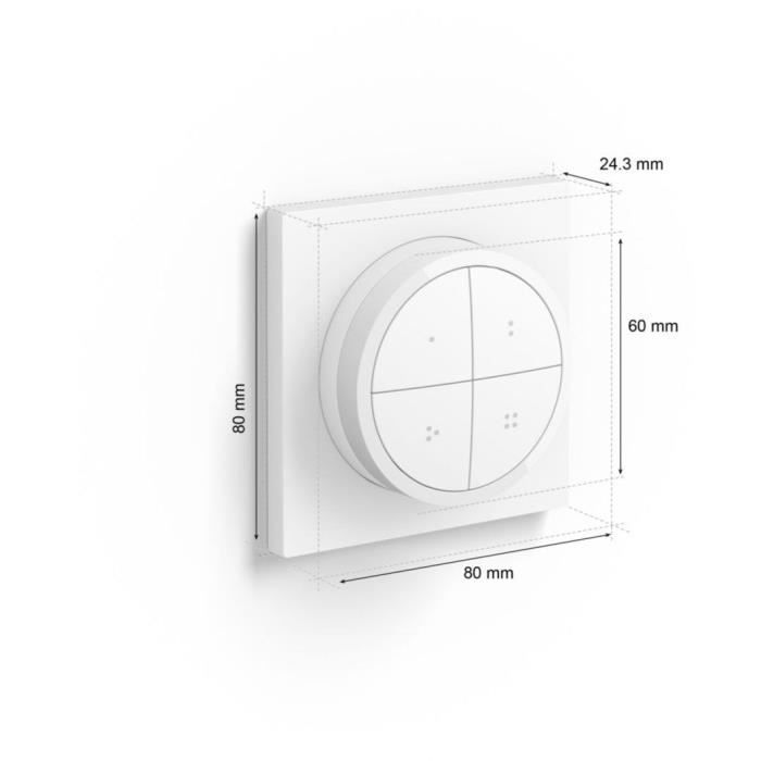 Tap Dial Switch Remote Control - PHILIPS HUE - White - Controls multiple rooms - Alexa compatible - Indoor