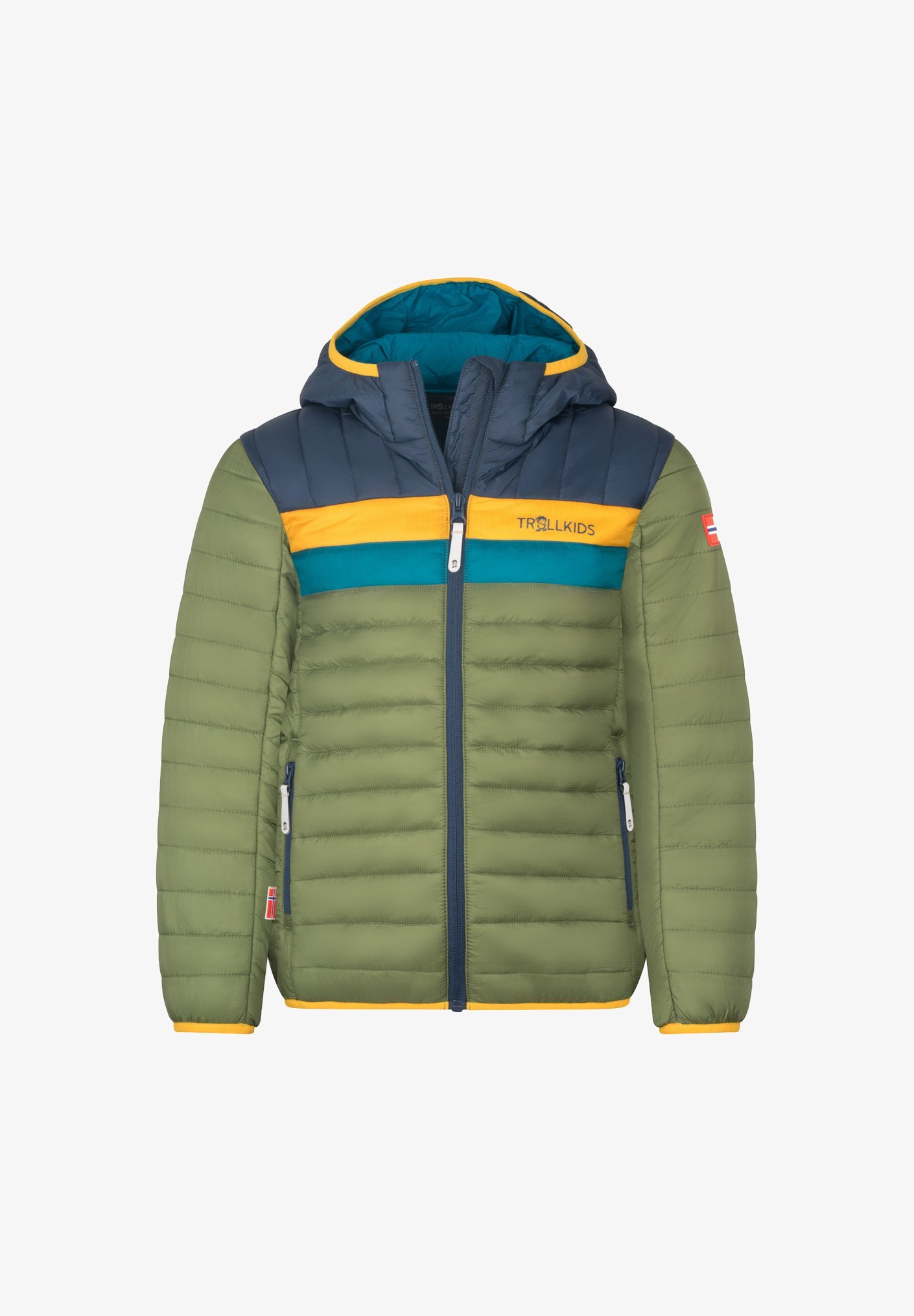 TROLLKIDS KIDS EIKEFJORD JAS UNISEX - Winterjas - mosgroen/mystiekblauw/geel