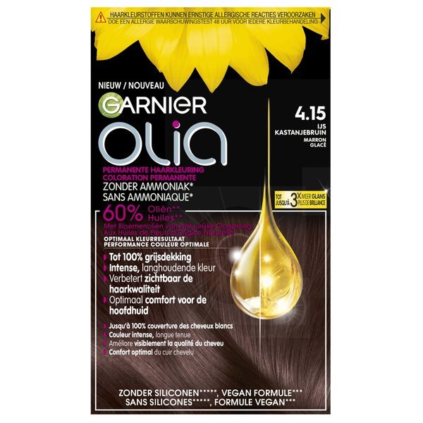 Garnier Olia 4.15 Ледено кестенска средње смеђа трајна боја за косу