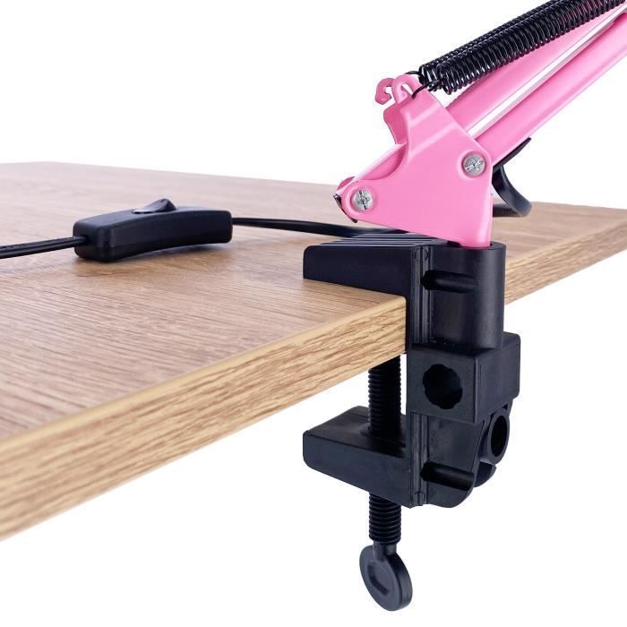 Abajur de mesa - EDO SOLUTIONS - PIXI - Rosa - Alumínio - Ajustável