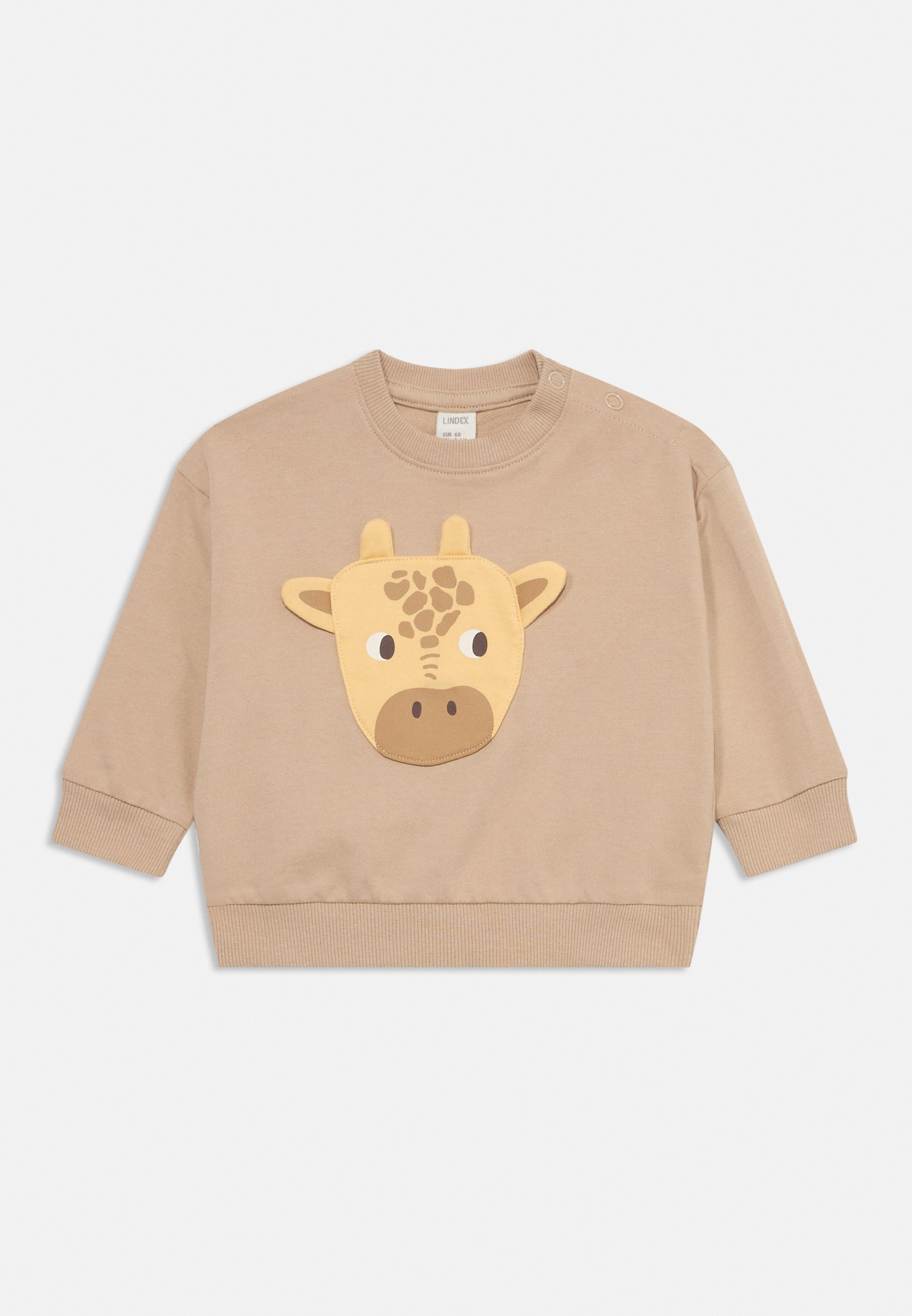 Sweat-shirt unisexe Lindex à motif girafe - beige