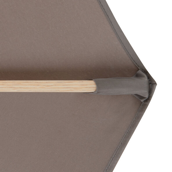 Umbrelă de soare din aluminiu, rotundă, aspect lemn maro