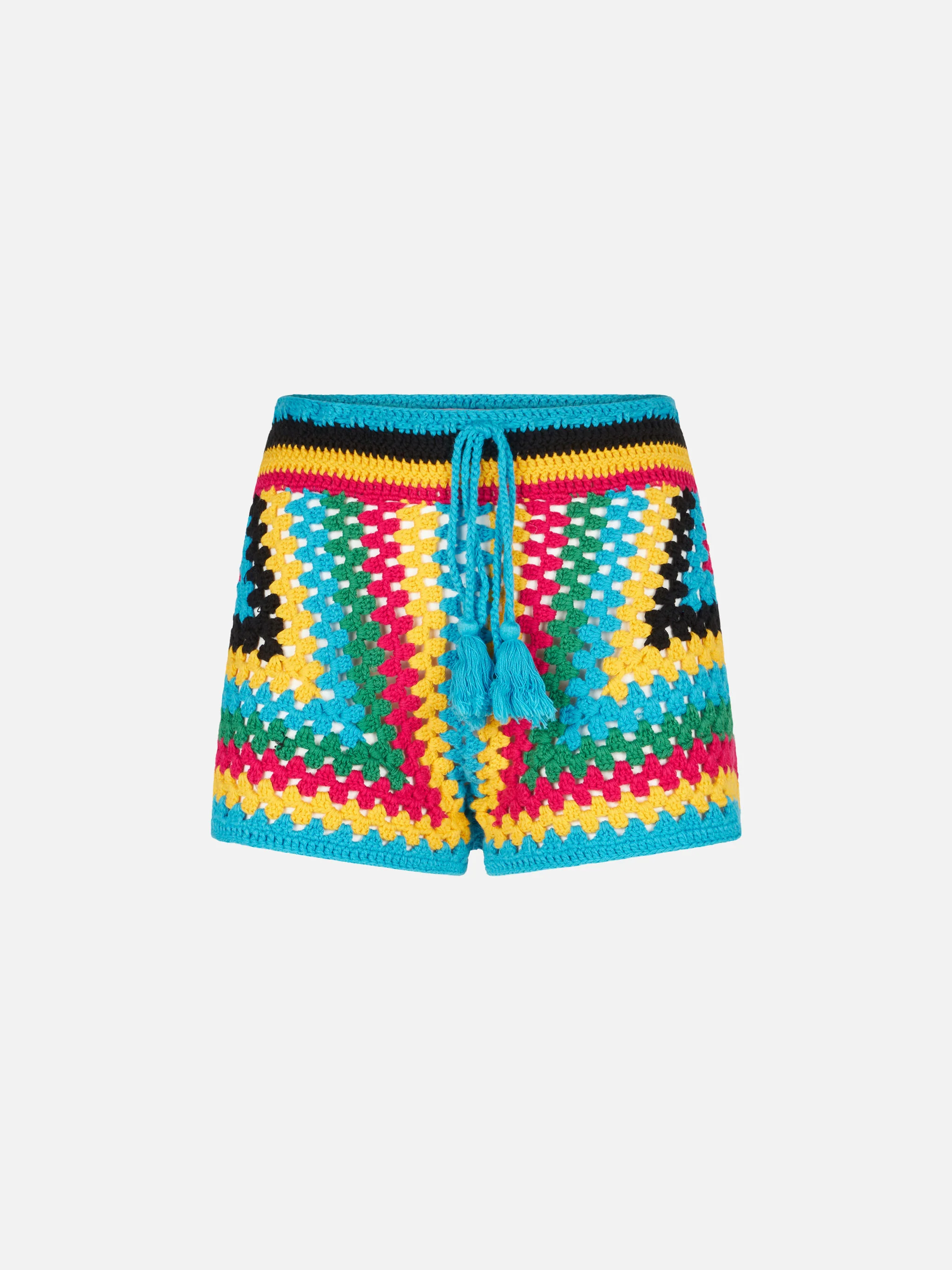 Veelkleurige gehaakte shorts