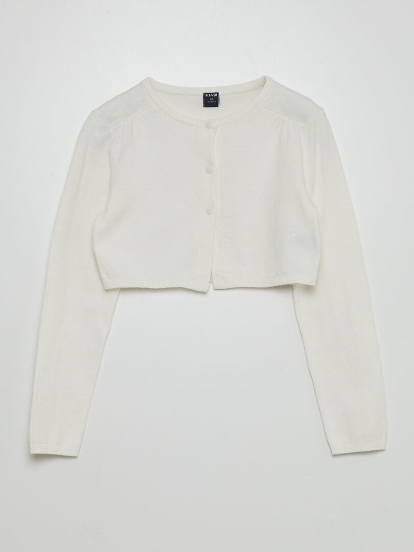 Cardigã estilo bolero - BRANCO