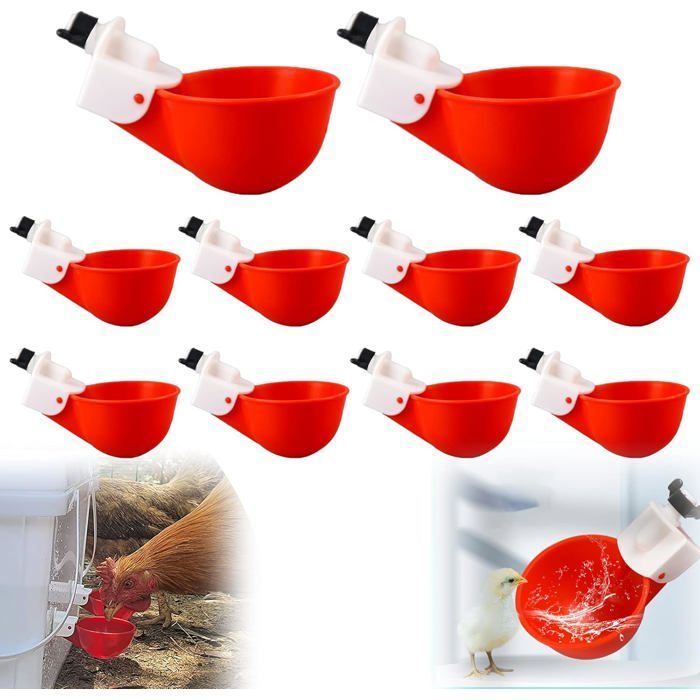 10 dispensadores automáticos de agua para pollos, bebederos para pollos, patos, pavos, gansos y aves.