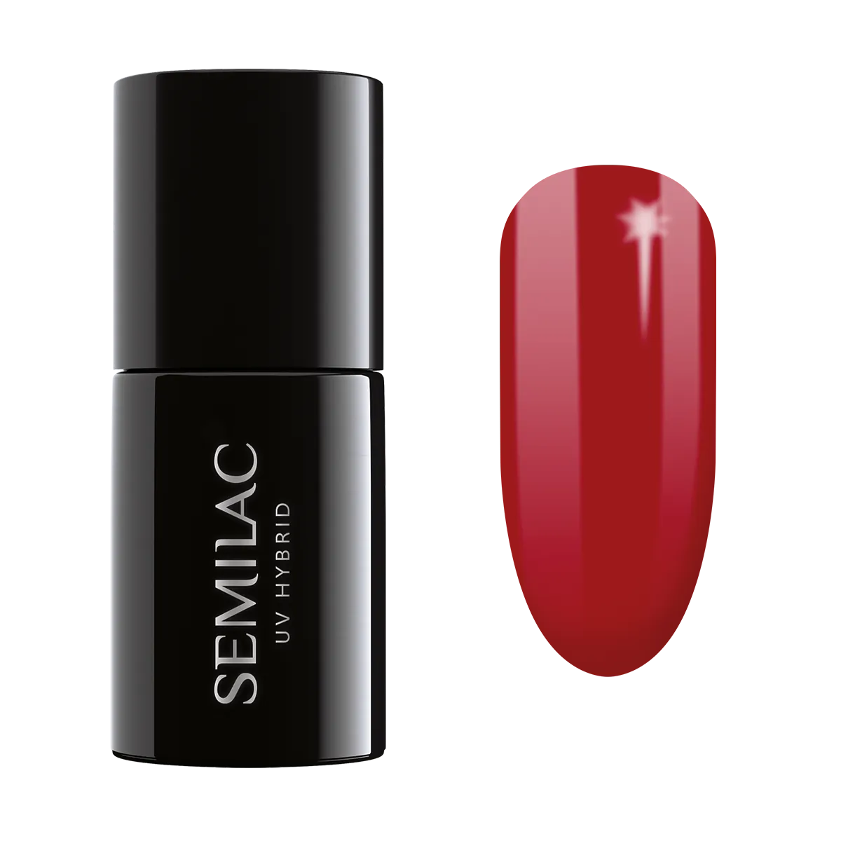 Semilac UV Hybrid Lakier hybrydowy, 027 Intense Red