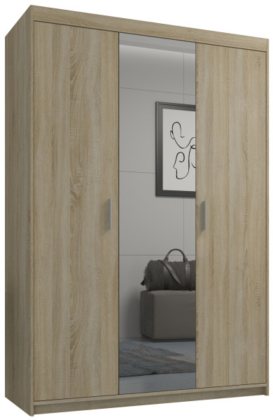 Szafa modułowa z lustrem 133 cm KUBA dąb sonoma