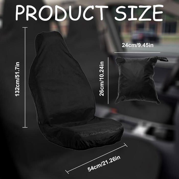 Juego de 2 fundas para asientos de coche, protector de asiento universal, impermeable, funda para asiento delantero con etiqueta.