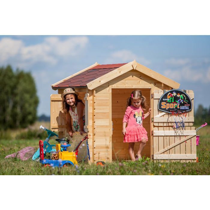 Houten speelhuisje voor kinderen - TIMBELA M516 - Zonder vloer - 112x146xH145cm - 1,1m2