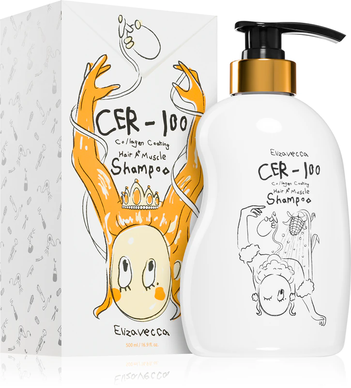 Shampoo Elizavecca Cer-100 com Revestimento de Colágeno para Cabelo e Músculos