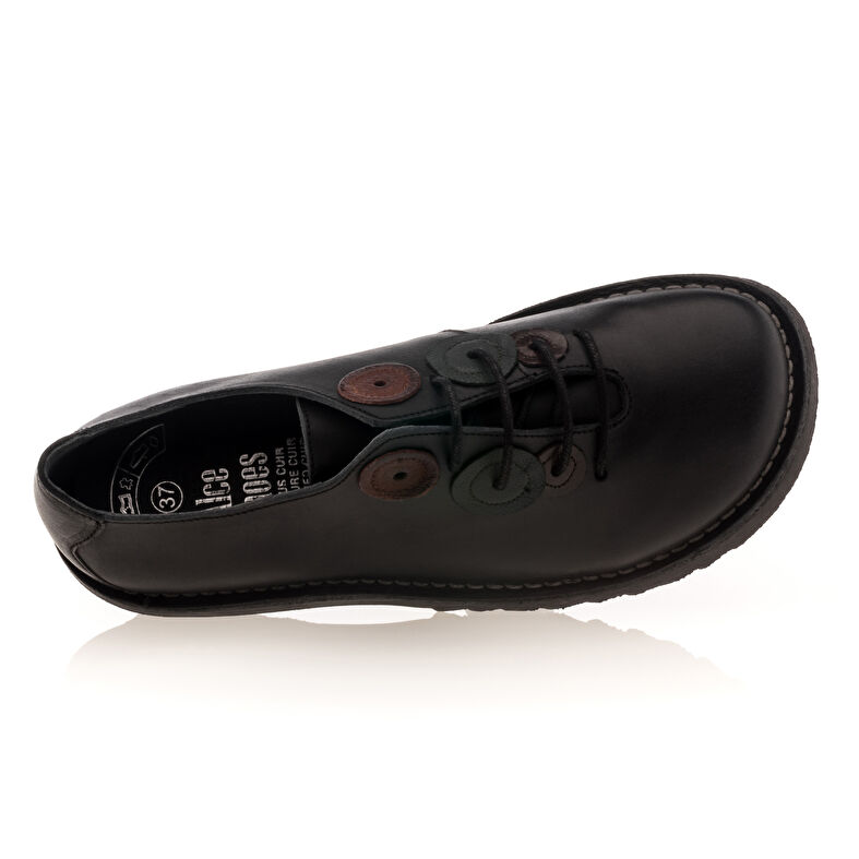 Schwarze Schnürschuhe für Damen / Derby-Schuhe
