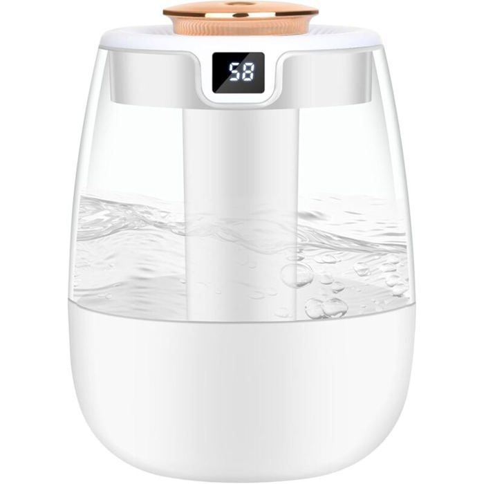 Humidificador de aire JIANGZHA - 2,2 L - Ultra silencioso (20 dB) - Pantalla inteligente - Múltiples modos