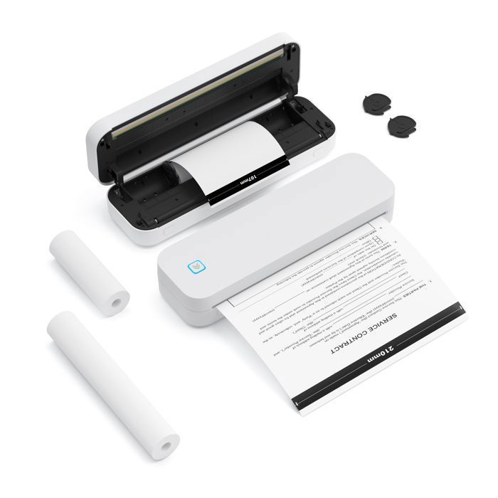 Imprimante Thermique A4 203DPI Portable sans Encre Bluetooth, Papier Thermique A4 (210x297mm), 80mm, Mini Scanner Imprimante