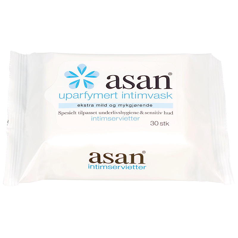Asan Intiimipyyhkeet 30 kpl, hajusteettomat, Asan