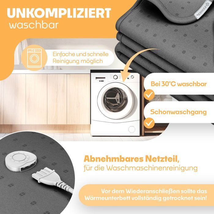 Kesser verwarmde matrastopper - wit - 160x140 cm - 3 temperatuurstanden - automatische uitschakeling - inclusief afstandsbediening