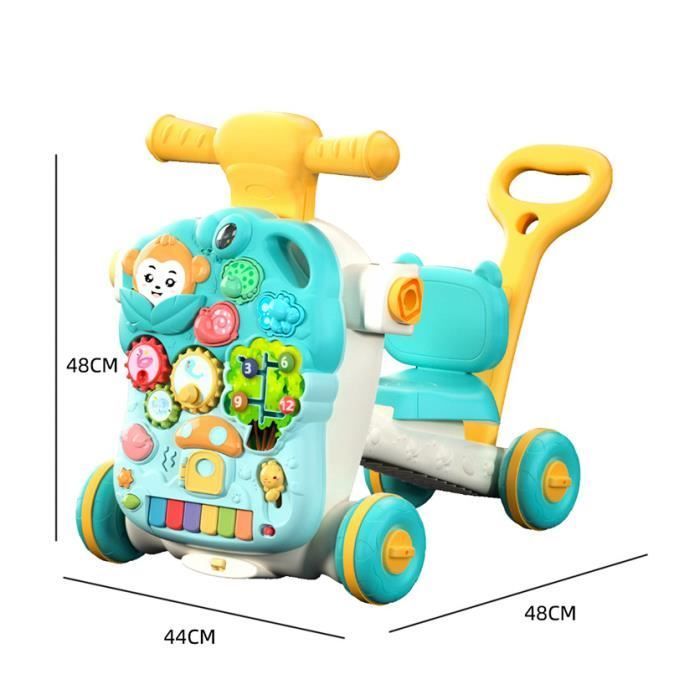 Girello 4 in 1, con seduta staccabile e tavolino attività, per bambini e bambine dai 6 ai 36 mesi.