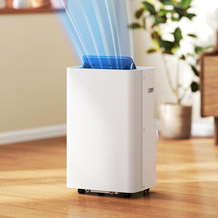 Aire acondicionado portátil - HOMCOM - 12000 BTU - Refrigeración, deshumidificación, ventilador, modo nocturno - ABS - 43,5 x 35 x 69,5 cm - Blanco
