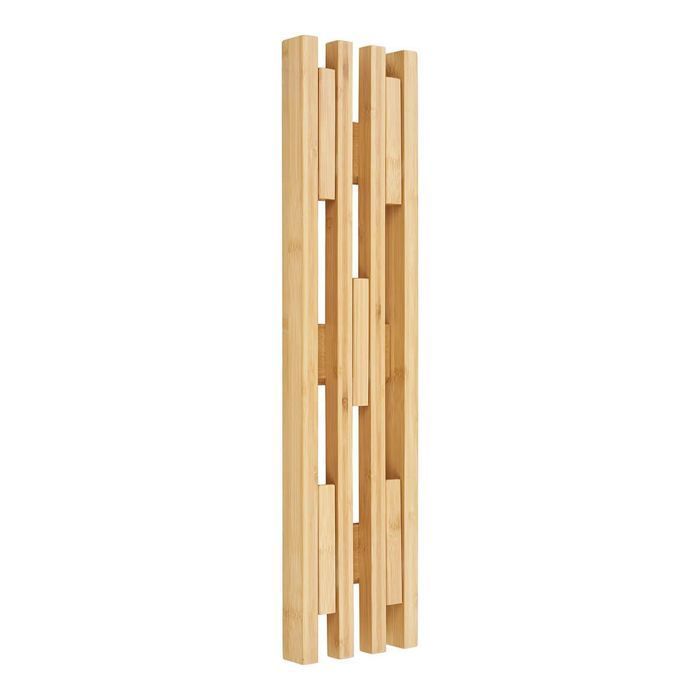 RAYAN - Perchero de pared de bambú con ganchos móviles