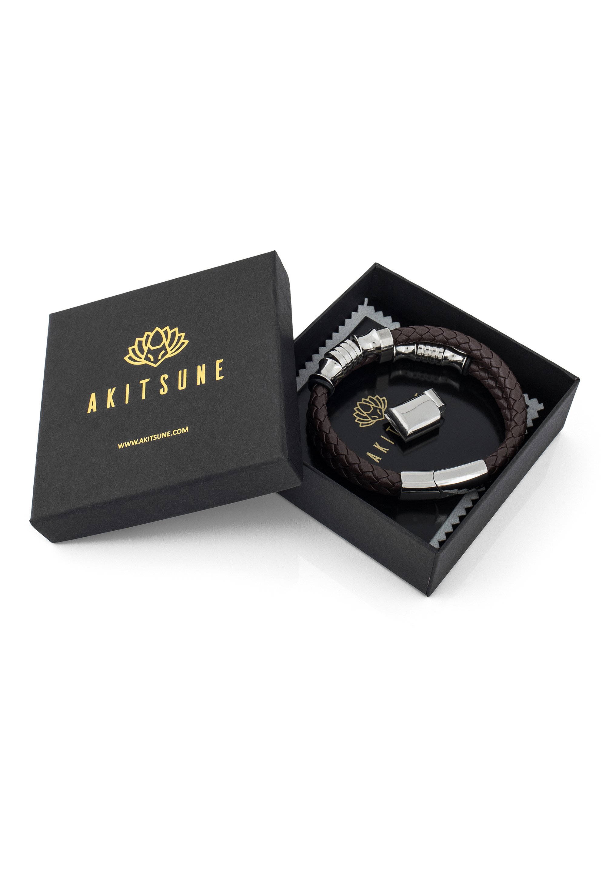 Akitsune GRACILITAS - Pulseira - nas cores marrom e prata