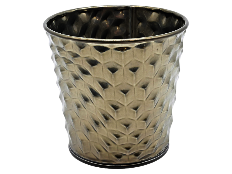 Osłonka na doniczkę metalowa 11 cm srebrna
