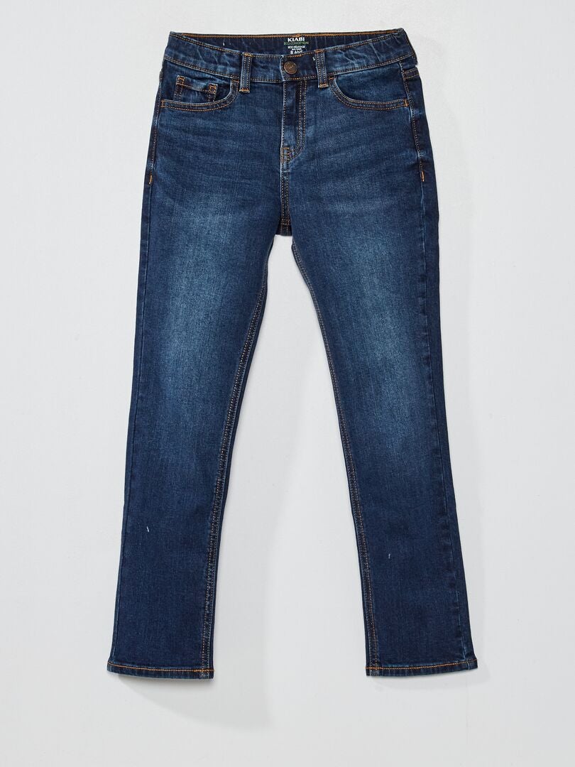 Calça jeans de corte regular com 5 bolsos - AZUL