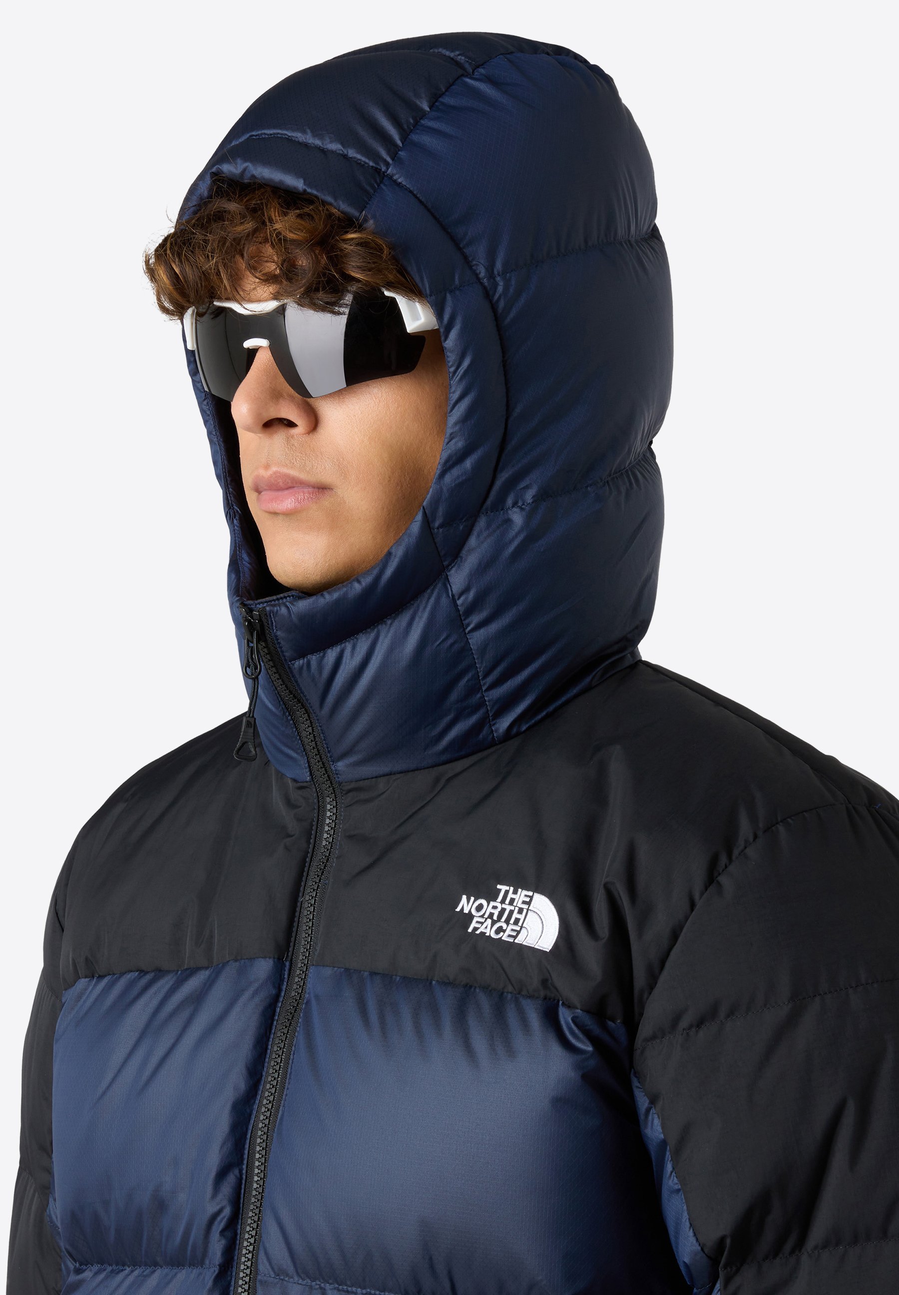 The North Face DIABLO HOODIE - Daunenjacke - Estate Blue/Black Heath TNF Blue/Black