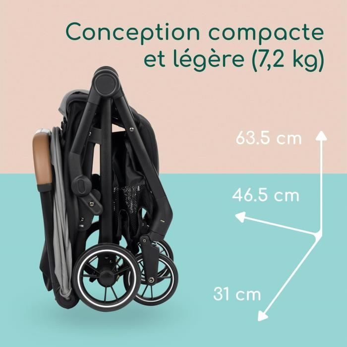 BEBECONFORT SUNLITE, Poussette ultra compacte, confortable et lègère, dès la naissance jusqu'à 4 ans,0 à 22 kg, Tinted Gray