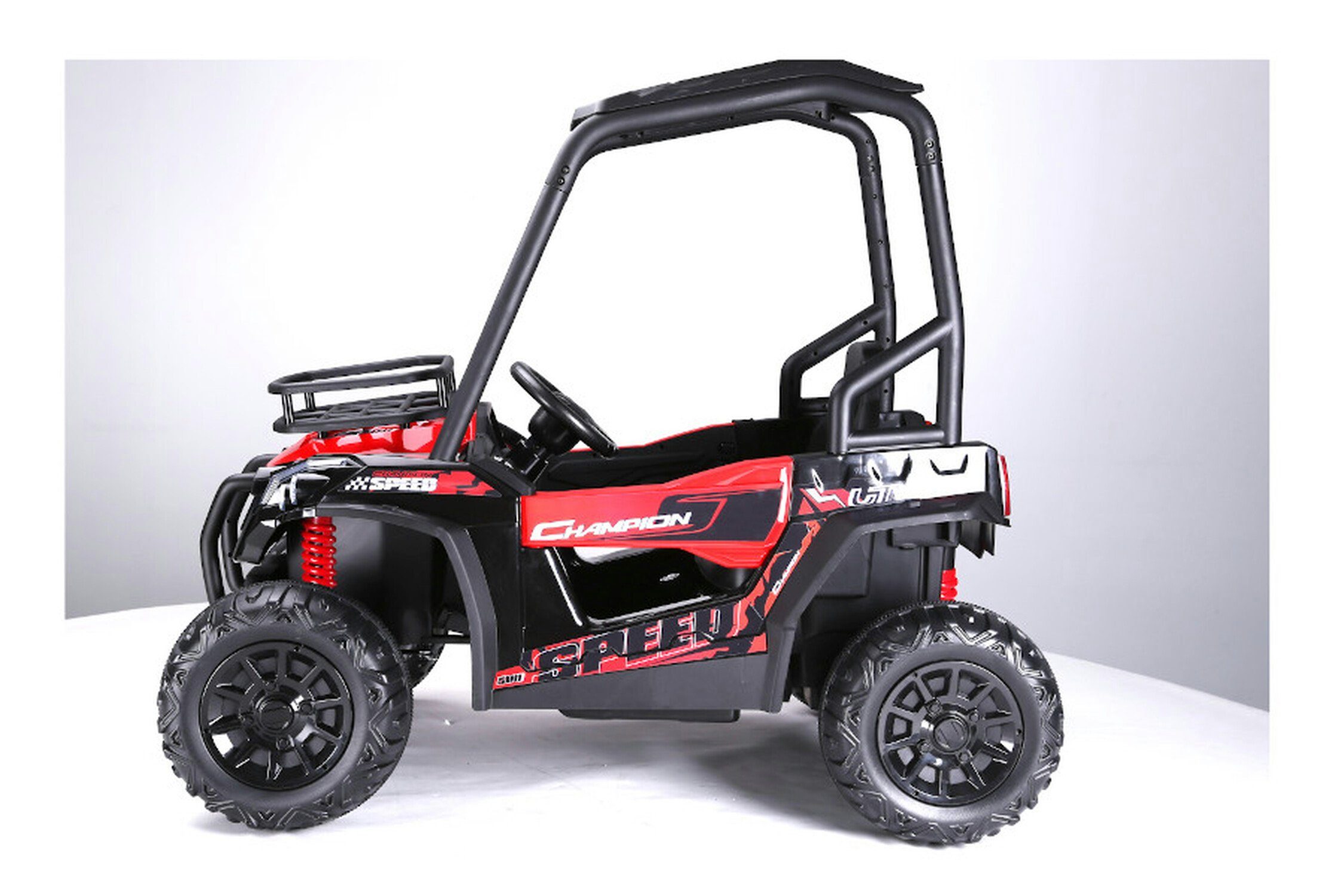 TPFLiving elektrische kinderauto Buggy 370 - motor: 2 x 120W - accu: 2 x 12 Volt/10Ah, draagvermogen 40 kg, elektrische buggy met lederen zitting en veiligheidsgordel