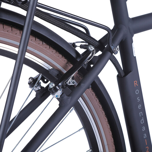 Aluminium elektrische stadsfiets, heren, zwart