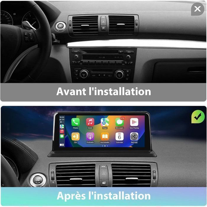 Autorradio AWESAFE Android 13 para BMW Serie 1 E81 E82 E87 E88 (2006-2011) con pantalla de 8,8'', Carplay, Android Auto, WIFI (sin sistema)