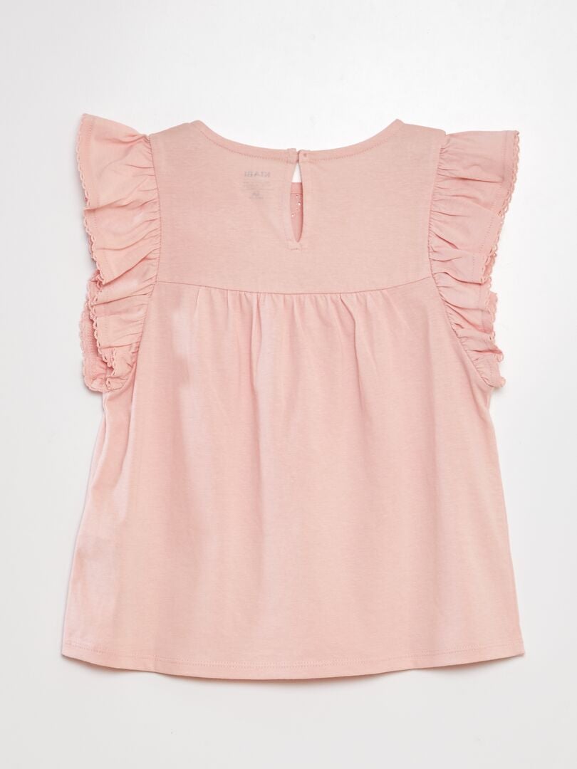 Camiseta com bordado - ROSA