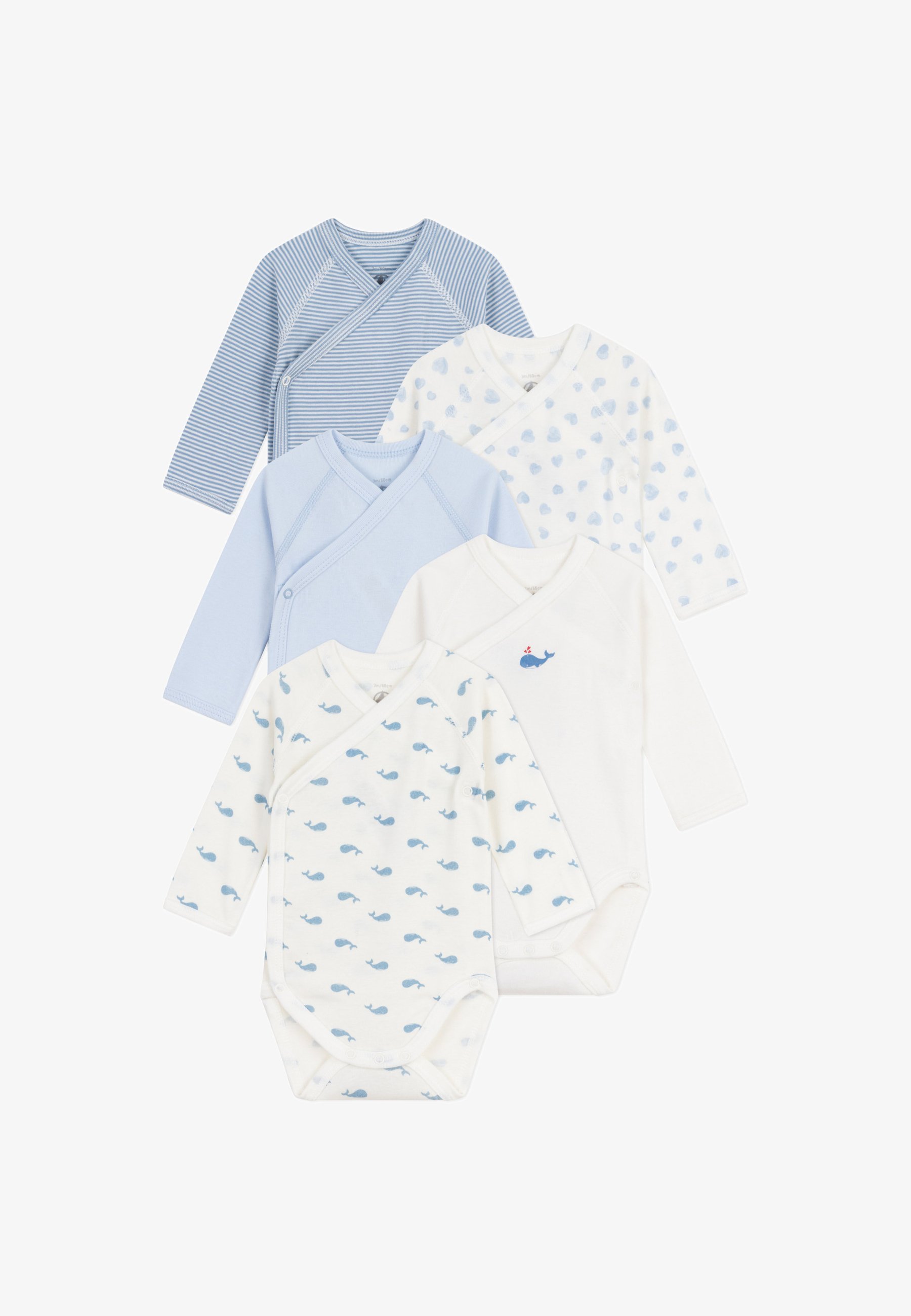 Petit Bateau NEWBORN 5-PACK UNISEX - Body - wit/lichtblauw