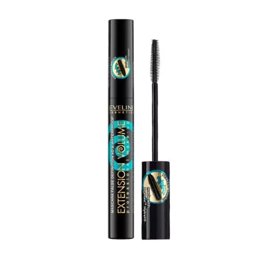 Eveline Cosmetics Extension Volume wodoodporny tusz do rzęs Black 10 ml