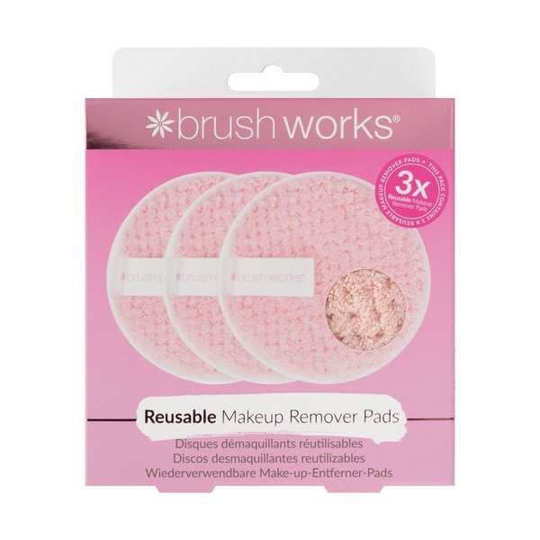 Brushworks gjenbrukbare sminkefjernerpads (pakke med 3)